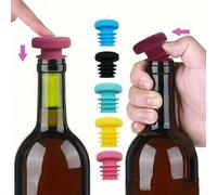Shein 1 pieza Tapón de vino de silicona simple y fácil de usar, tapón de botella de vino/cerveza de silicona, sello de bebida de champán, tapón de corcho de