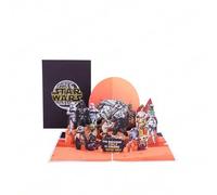 Shein 1 pieza Tarjeta de cumpleaños 3D emergente de Star Wars, tarjeta de felicitación temática con personajes icónicos, regalo de cumpleaños único para fan