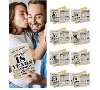 Shein 1 pieza Tarjeta de cumpleaños de 90/80/70/60/50/18/16/10 años, set de tarjeta y sobre de 7.87 pulgadas*10.6 pulgadas, póster de aniversario elegante y