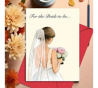 Shein 1 pieza Tarjeta de felicitación inspiradora con sobre - 6.29" X 4.33", Encantadora tarjeta de felicitación de boda con dibujos animados con sobre - Pe