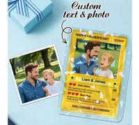 Shein 1 pieza Tarjeta de foto generada por IA personalizada, tarjeta de aniversario personalizada con foto, fecha, nombre y mensaje, material de PVC. Esta t