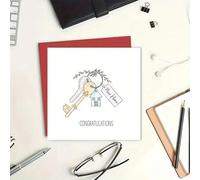 Shein 1 pieza Tarjeta inspirada en "Friends" "Felicitaciones por tu nueva casa" con ilustración de llave y casa - Regalo perfecto para calentamiento de casa