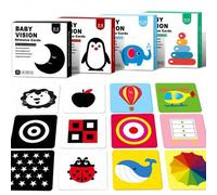 Shein 1 pieza Tarjetas flash blanco y negro para bebés de 0-3 meses, tarjetas de estimulación visual, tarjetas de inglés a color, tarjetas educativas de apr