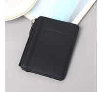 Shein 1 pieza Tarjetero con cremallera de material de PU, Estuche de tarjeta de estilo empresarial minimalista de PU, Cartera de tarjeta de crédito, Moneder