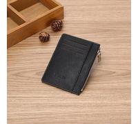 Shein 1 pieza Tarjetero con cremallera de material de PU, Estuche de tarjeta de estilo empresarial minimalista de PU, Cartera de tarjeta de crédito, Moneder