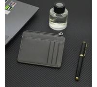 Shein 1 pieza Tarjetero con cremallera de material de PU, Estuche de tarjeta de estilo empresarial minimalista de PU, Cartera de tarjeta de crédito, Moneder