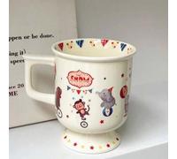 Shein 1 Pieza Taza Alta De Cerámica Con Ilustración De Animales De Dibujos Animados De Estilo Ins Encantador, Taza Poco Común Para Agua, Adecuada Para Hogar