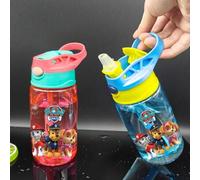Shein 1 Pieza Taza de agua de fiesta Paw Patrol de 500ml/16oz, botella de agua de gran capacidad con pajita, asa portátil y a prueba de fugas, adecuada para