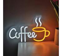 Shein 1 pieza Taza de café con Luz de neón LED - Decoración de pared alimentada por USB, adecuada para cafetería, bar, cocina y hogar - 11.1" X 6.73" Brillo