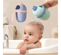 Shein 1 pieza Taza de champú con diseño de oso de dibujos animados, juguete de baño con sistema de rociado de agua, taza para enjuague de champú para bebé,