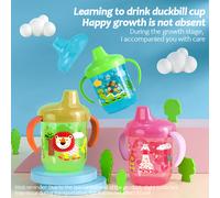 Shein 1 pieza Taza de entrenamiento a prueba de fugas con diseño de pico de pato de 250ml/260ml, taza mágica antiderrame de 360 grados, apta para uso diario