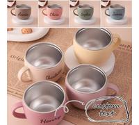 Shein 1 pieza Taza de silicona personalizada con nombre para bebé con interior de acero inoxidable, taza de entrenamiento para beber y alimentarse por sí mi