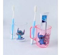 Shein 1 pieza Taza para cepillo de dientes de Stitch y Lilo - Diseño de dibujos animados lindo, taza de enjuague de plástico resistente a caídas con asa, pe