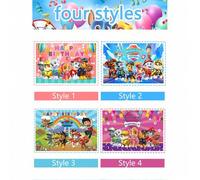 Shein 1 pieza Tela de fondo para fiesta de cumpleaños con tema de Paw Patrol, regalos de Halloween y Navidad, tela de poliéster duradera, con "Feliz Cumplea
