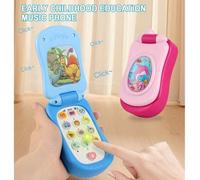 Shein 1 pieza Teléfono musical de juguete para niños, teléfono flip para bebés, nanas, canciones educativas, regalo educativo temprano para niños y niñas de