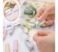 Shein 1 pieza Tijeras plegables portátiles mini, tijeras compactas para manualidades para cortar papel, recortar, viajar, adecuadas para manualidades, scrap