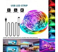 Shein 1 pieza Tira de luz LED flexible de varios colores con control de 3 botones, 12 leds/M, alimentada por USB, 1m/2m/3m/5m no impermeable para TV, ilumin
