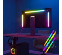 Shein 1 pieza Tira de luz LED RGB para monitor de juegos, iluminación ambiental alimentada por USB, apta para pantallas de computadora y TV de 24/32 pulgada