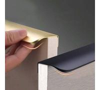 Shein 1 pieza Tirador de gabinete oculto de aleación de aluminio, montaje lateral sin perforación, tirador de armario, gabinete, cajón, herrajes de muebles