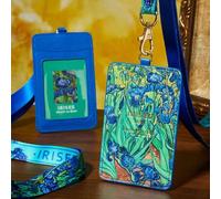 Shein 1 pieza Titular de tarjetas con impresión de flor de iris de PU, con capacidad para 1-2 tarjetas, ventana transparente, correa para el cuello, adecuad