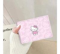 Shein 1 pieza Titular de tarjetas Sanrio Hello Kitty, Billetera organizadora multicompartimento rosa, Estuche para 6 tarjetas de crédito/identificación, Est
