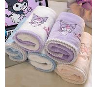 Shein 1 pieza Toalla de baño suave de microfibra con diseño lindo de Kuromi morado, toalla facial antialérgica y antimicrobiana de My Melody rosa, toalla de