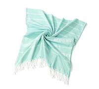 Shein 1 pieza Toalla de playa con flecos de algodón turco clásica y duradera, no encoge, 90*180CM/35.5*71 pulgadas, a prueba de arena, absorbente, de secado