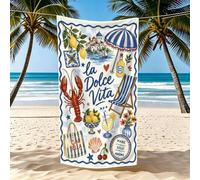 Shein 1 pieza Toalla de playa con tema Sweet Life, secado rápido, fibra de poliéster súper suave, mejor opción para viajes, natación, camping, fitness, vaca