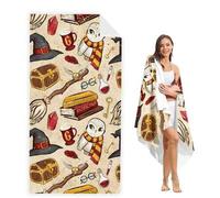 Shein 1 pieza Toalla de playa de los artículos mágicos de Gryffindor de Harry Potter, toalla de verano para piscina con estampado del mundo mágico vintage,
