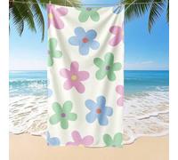 Shein 1 pieza Toalla de playa estampada, toalla de baño con estampado floral, toalla de baño de estilo de moda, toalla de baño súper absorbente de micro