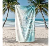 Shein 1 pieza Toalla de playa grande de microfibra con patrón de flor mandalas de colores brillantes, de secado rápido, liviana, muy absorbente, equipo de c