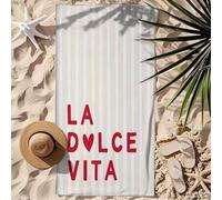 Shein 1 pieza Toalla de playa multiusos a rayas, de moda y portátil, adecuada para piscina, playa, lago y actividades al aire libre