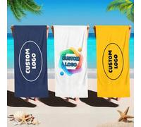 Shein 1 pieza Toalla de playa personalizada, puede imprimir su logotipo, adecuada para negocios, belleza, empresas y marcas, también puede usarse como regal