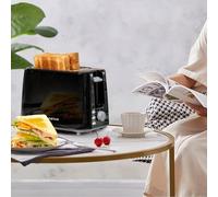 Shein 1 pieza Tostadora de 2 rebanadas, 7 ajustes de tostado, 750W de potencia, funciones de descongelar y recalentar, color negro, Aigostar - Perfecta para