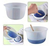 Shein 1 pieza Vaso medidor de silicona de 600ml/1000ml, vaso de mezcla flexible y antiadherente reutilizable con escala de medición precisa, herramienta par