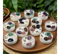 Shein 1 pieza Vela aromática de cristal con tema de los 12 signos del zodíaco, de cera de soja natural con aroma a lavanda, decorativa, adecuada para fiesta