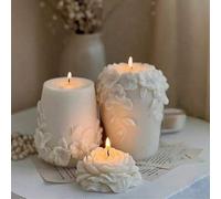 Shein 1 pieza Vela aromática de flor de ratán. Estilo nórdico Ins. Una vela blanca perfumada de nicho y de alta gama para dormitorios, adecuada como decorac