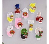 Shein 1 pieza Vela con el número de Ryder de Paw Patrol, vela de cumpleaños decorativa con brillo para decoración de pasteles y fiestas, adecuada para diver