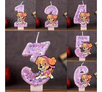 Shein 1 pieza Vela con tema de dibujos animados, Números del 0 al 9, Decoración de vela para pastel de cumpleaños, fiesta de aniversario, baby shower, Navid