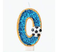 Shein 1 pieza Vela de cumpleaños con números 0-9 de fútbol, estilo deportivo, Copa del Mundo, adecuada para decoración de pasteles, mesa de postres, vela de