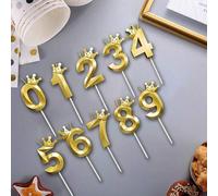 Shein 1 pieza Vela de cumpleaños creativa y colorida con diseño de corona noble para decoración de fiesta de cumpleaños