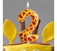 Shein 1 pieza Vela de decoración de pastel con diseño de jirafa y números del 0 al 9 con tema animal para fiesta de cumpleaños, aniversario o Navidad