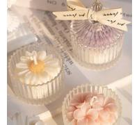 Shein 1 pieza Vela decorativa con forma de flor hecha a mano con aroma, vela de cera de soja decorativa para ambiente, decoración de habitación, regalos de