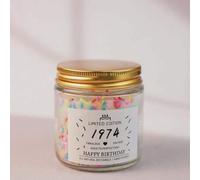 Shein 1 pieza Vela en frasco, adecuada para regalo de cumpleaños de niñas de 6/18/21/30/40 años, vela, vela perfumada, vela decorativa, vela de cera de soja