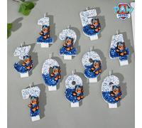 Shein 1 pieza Vela numérica de Ryder de Paw Patrol, decoración de pastel, vela de cumpleaños brillante y creativa, adecuada para diversas decoraciones festi