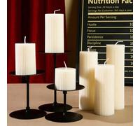 Shein 1 pieza, Vela perfumada cilíndrica de alta gama con estilo nórdico retro, adecuada para decoración del hogar, reuniones de fiesta, decoración de mesa,