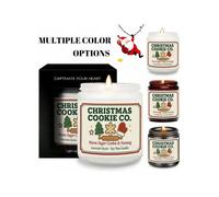 Shein 1 pieza Vela perfumada de lavanda Christmas Cookie Co con aroma a galleta de azúcar caliente y nuez moscada, idea de regalo para mamá, esposa, mujeres