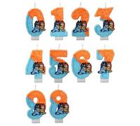 Shein 1 pieza Velas de cumpleaños hechas a mano con números creativos del 0 al 9 de Bluey, decoración de cumpleaños de un año, regalo