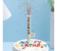 Shein 1 pieza Velas sorpresa de fuegos artificiales con música, decoración de flores con rociado de caramelo para ambiente de fiesta