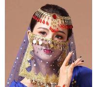 Shein 1 pieza Velo de mujer con bordado de encaje con cuentas y borlas, cortina facial